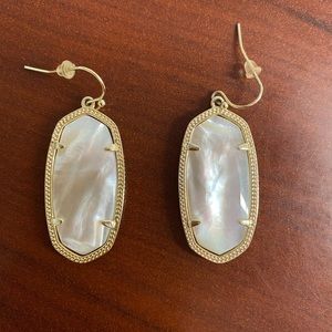 Kendra Scott White Stone / Gold Earrings